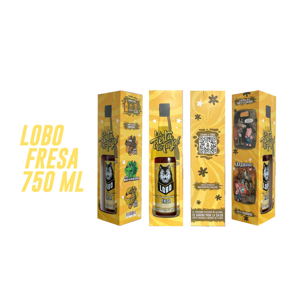 img  Bebida Alcohólica Lobo Preparada Sabor Fresa 750ml