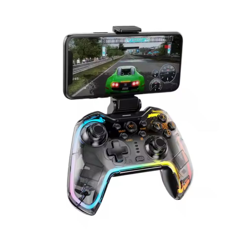 Control Gamer Havit Gamepad Multiplataforma RGB Windows Android Tablet TV Box Android TV iOS 13.0+ Tablet PC Nintendo Switch PS3/4 Steam Bateria Interna hasta 10 Horas Puerto USB-C G158BT pro