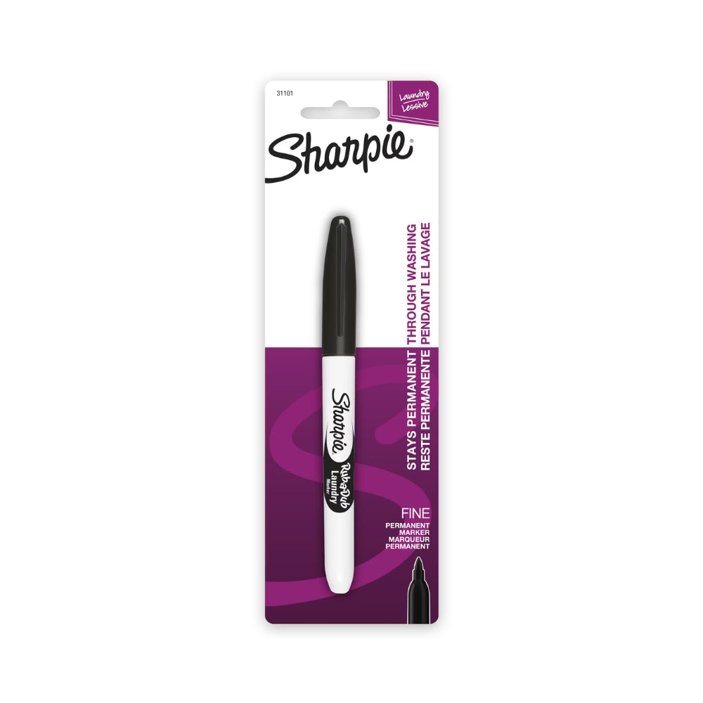 Marcador Sharpie Permanente punta Fina Lavable color Blanco 31101