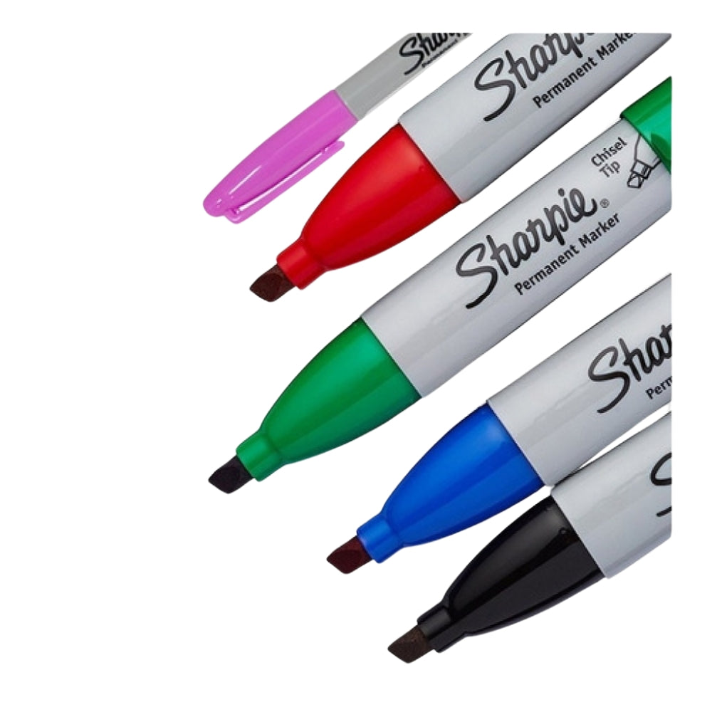 img Set de 4 Marcadores Sharpie Permanente para Mayoria de Superficies punta Chisel y 1 Marcador Permanente Punta Fina 1939493