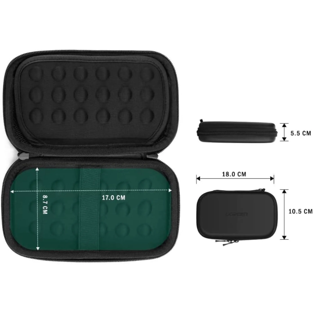 img Estuche Ugreen para Disco Duro y Accesorios 18x9.5x5.5cm color Negro 50274