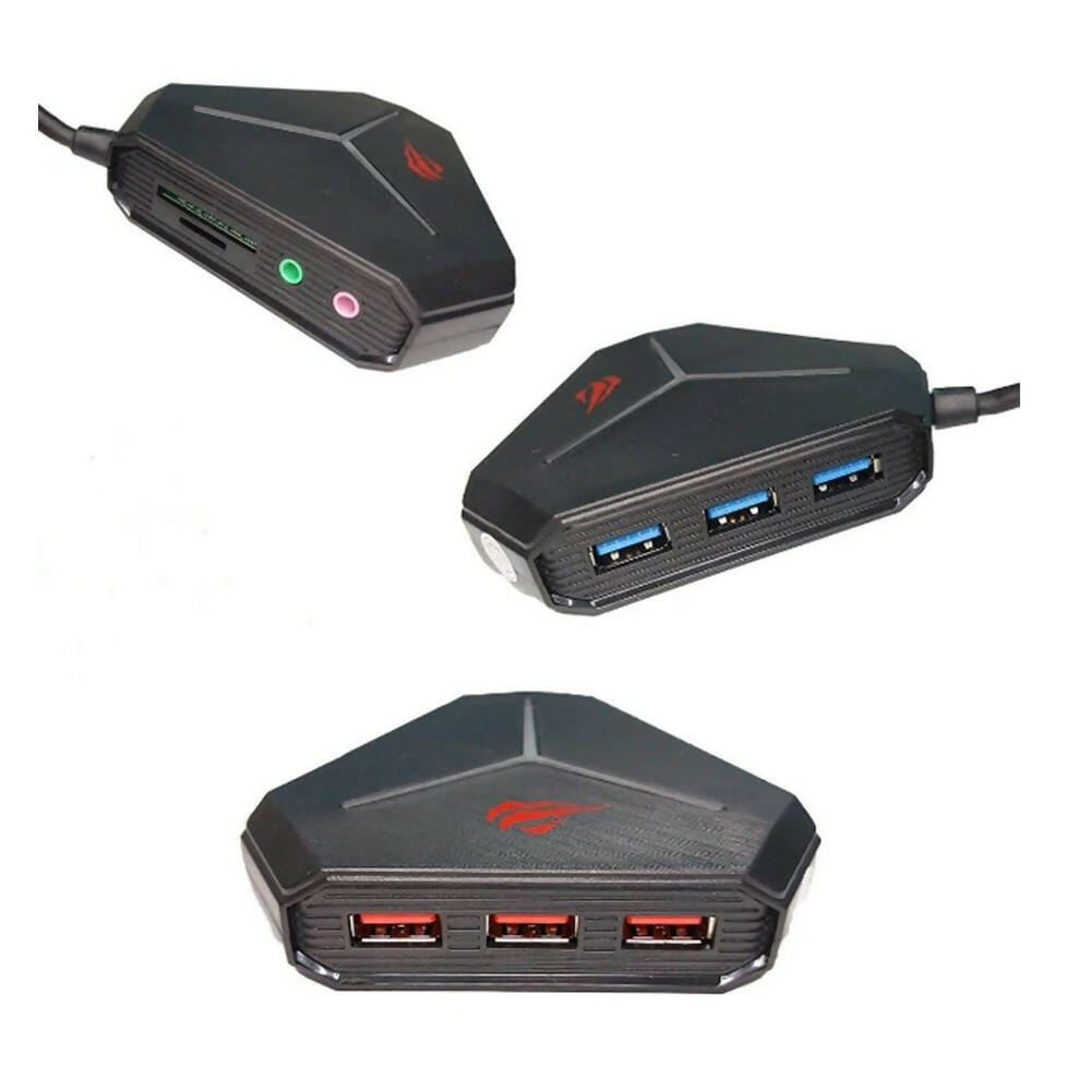 img Hub Havit USB-A Multifuncion con 10 Puertos en 1 Tipo Gamer H95