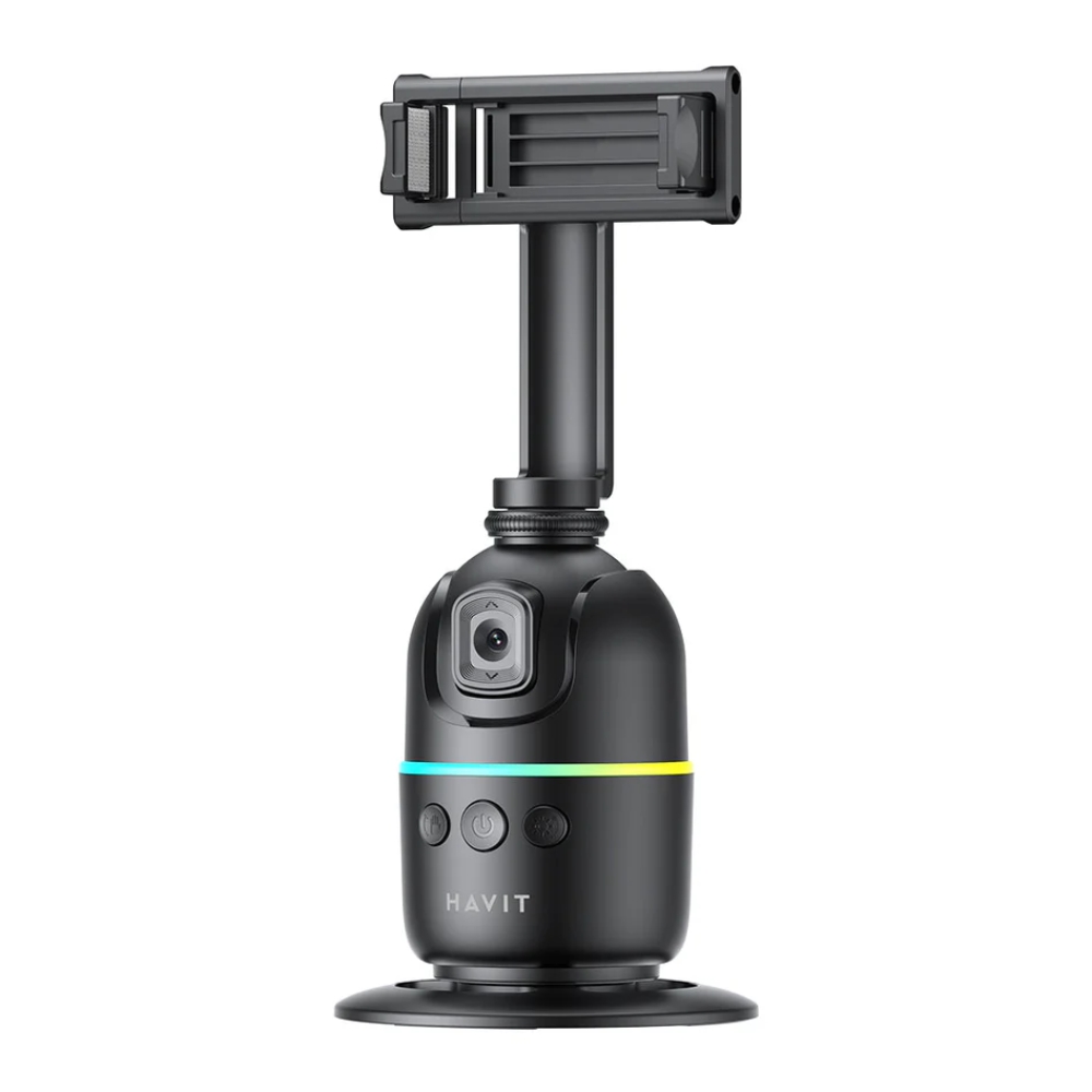 Soporte para Celular Havit Rastreo Facial Automatico Control por Gestos Puerto de Carga USB-C ST7609-BK