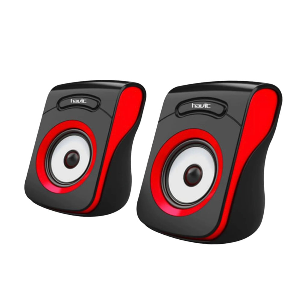 Parlantes Havit USB-A %V Potencia 3 Watts Frecuencia 80Hz a 15KHz color rojo HV-SK599-RED