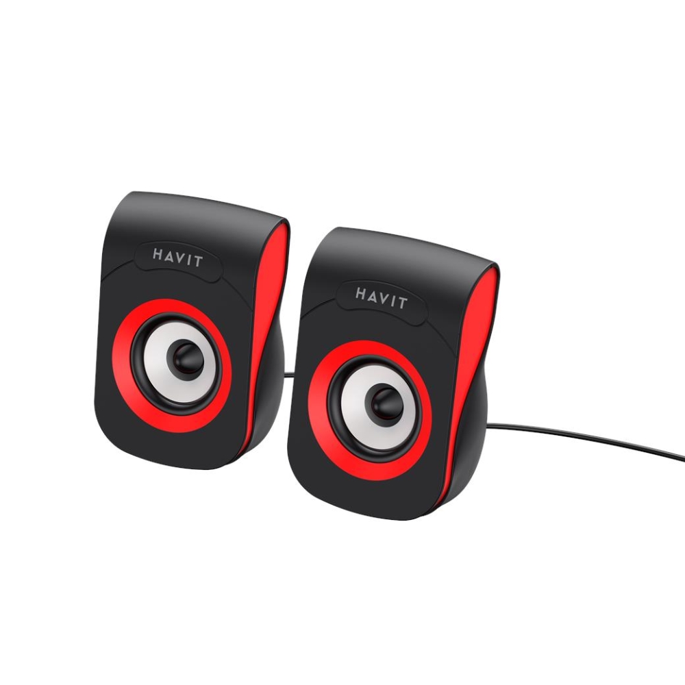 img Parlantes Havit USB-A %V Potencia 3 Watts Frecuencia 80Hz a 15KHz color rojo HV-SK599-RED