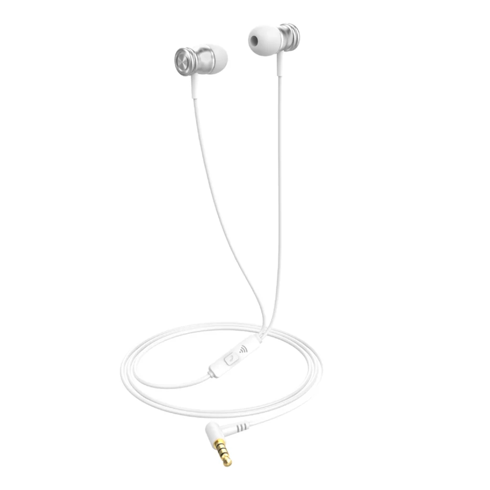 Auriculares Havit Microfono y Boton para Responder Llamadas Conexion 3.5mm Cable de 1.2 Metros color Blanco E303P-WHITE