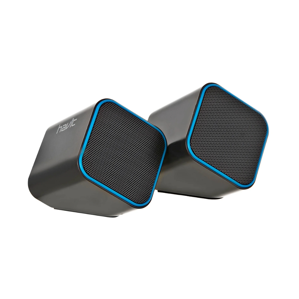 Parlante Havit 2.0 Potencia 4Watts Frecuencia 40Hz a 20KHz Conexion USB y 3.5mm color negro+azul HV-SK473-B/B
