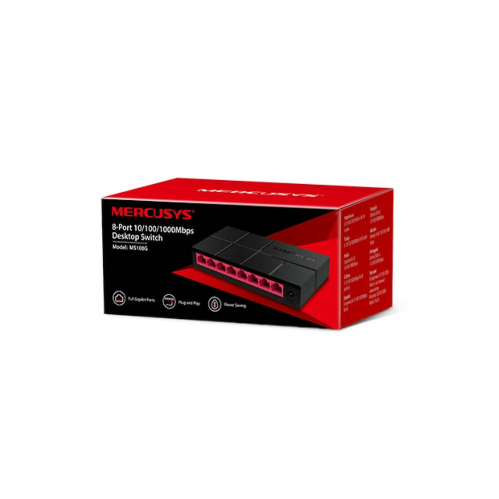 img Switch Mercusys de 8 puertos Ethernet 10 100 1000Mbps MS108G