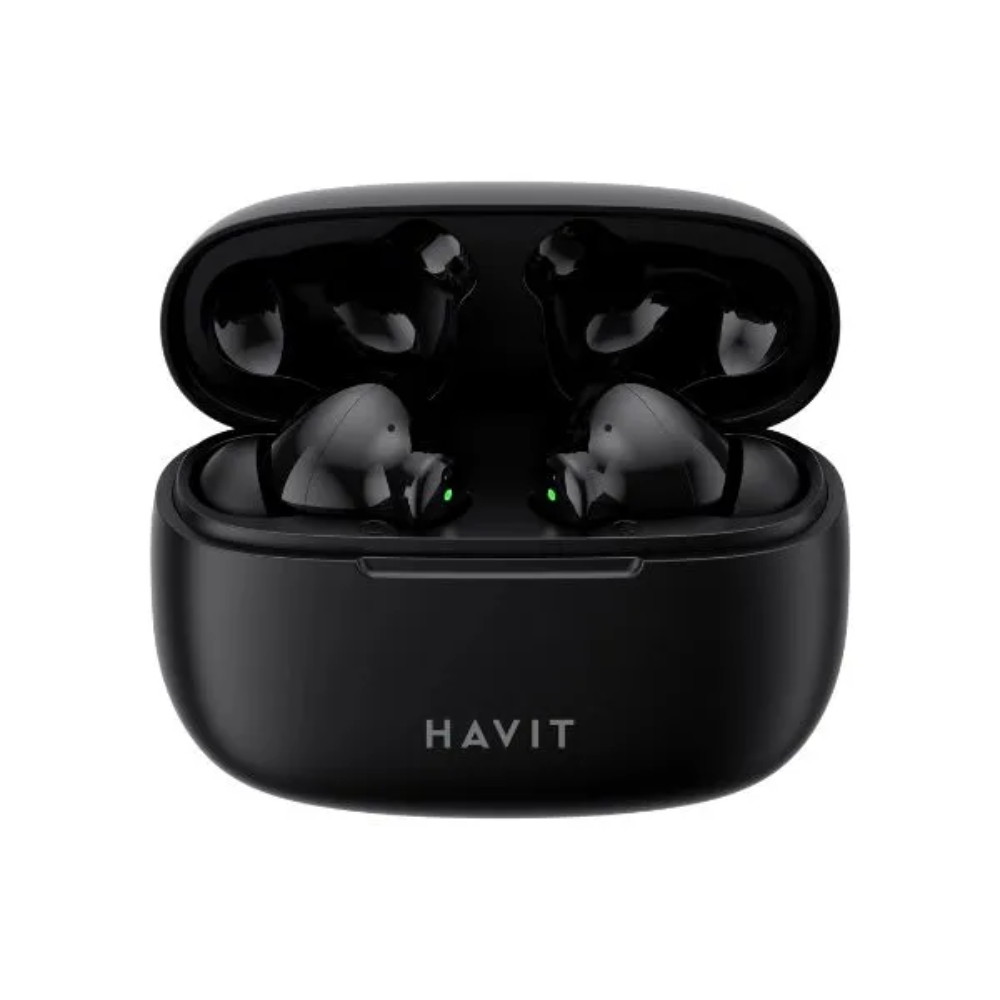 Auriculares Havit Inalambricos Estereo Tamaño Compacto Control Tactil Llamadas Nitidas Graves potentes color Negro TW967-BK