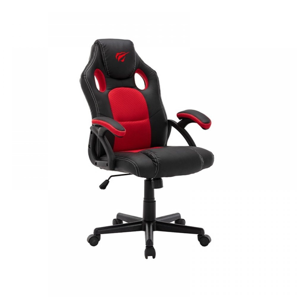Silla Gamer Havit Reposa Brazos Material PU y Tela Soporta hasta 120Kg color Negro y Rojo GC939-BR