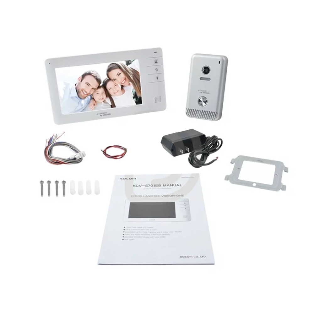 img Video Portero Kocom 7" a Color LCD Comunicacion del Sistema de Manos Libres KCV-S701EB(DC) + KC-S81M