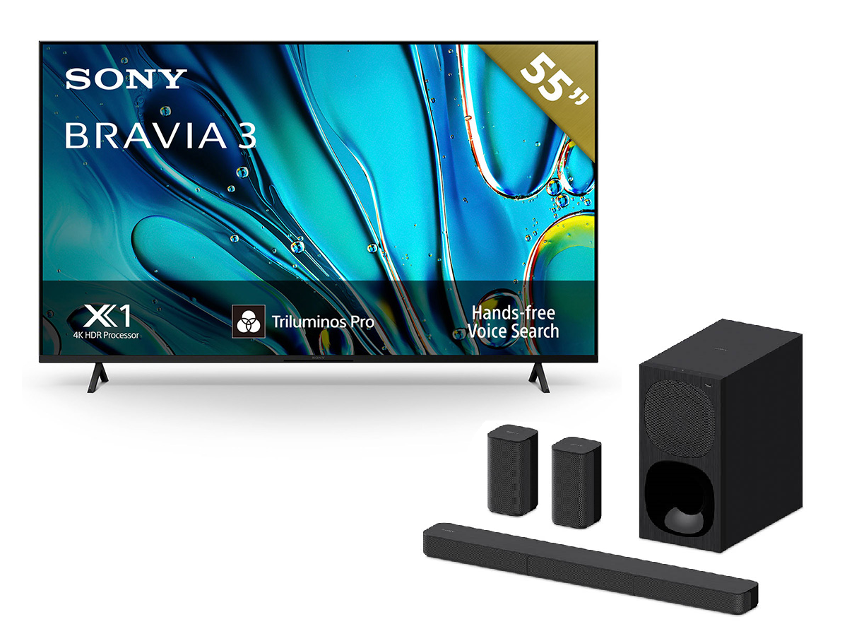 Combo Bravia 3 LED Smart TV 55" + Sistema de Sonido HT-S20R