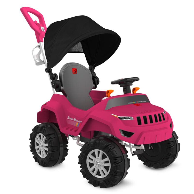 Super Jeep Bandeirante Reclinable Rosa Con Techo