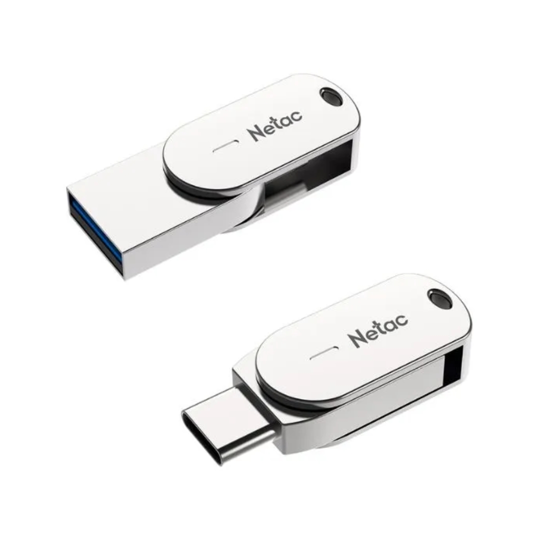Memoria Flash Netac 32GB Dual USB-A y USB-C 3.1 Gen1 Aleacion de Zinc NT03U785C-032G-30PN