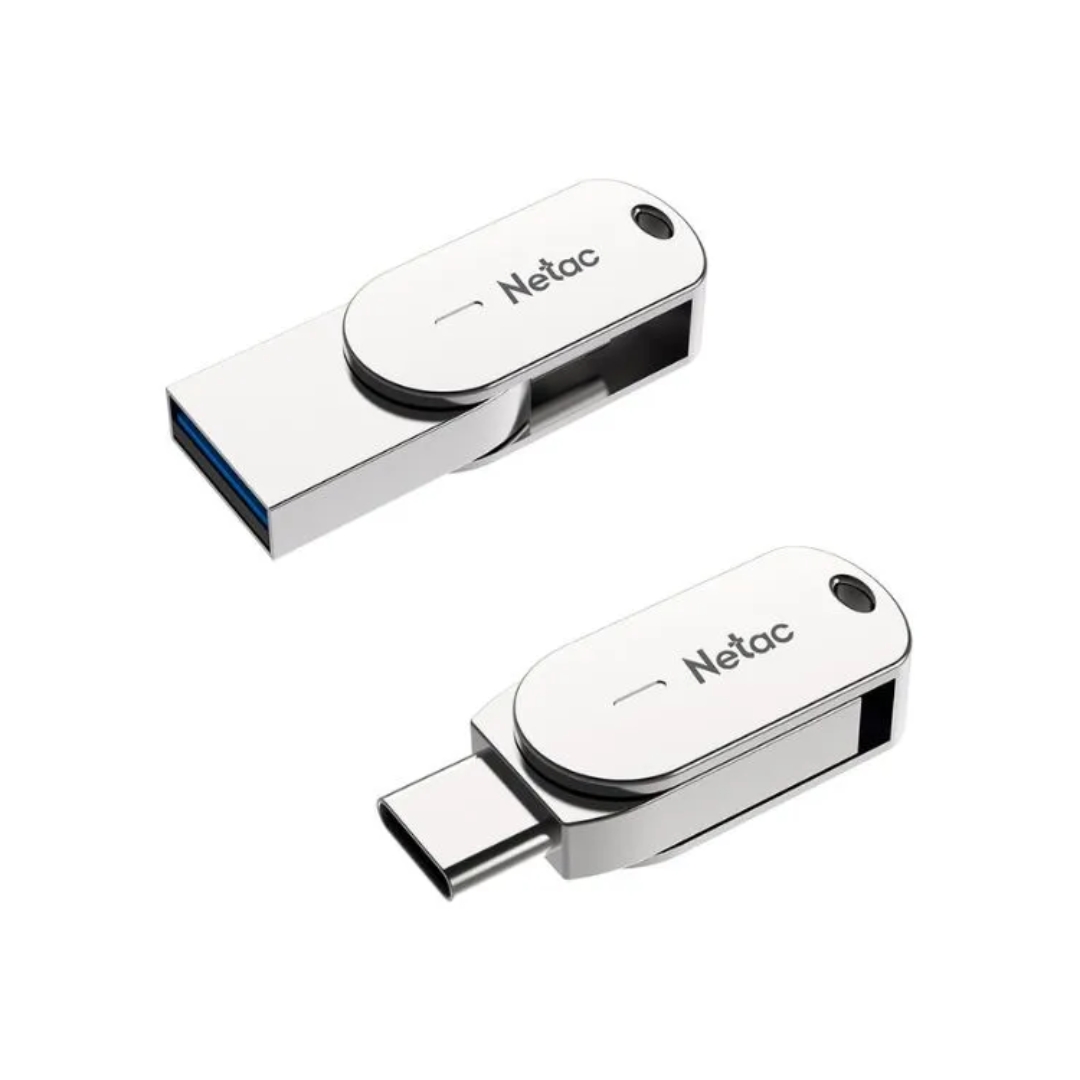 Memoria Flash Netac 64GB Dual USB-A y USB-C 3.1 Gen1 Aleacion de Zinc NT03U785C-064G-30PN