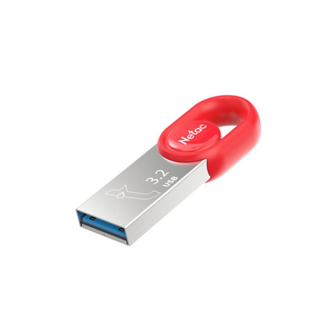 Memoria Flash Netac 64GB USB 3.2 Cifrado de Datos Incluido color Rojo NT03UM2N-064G-32RE