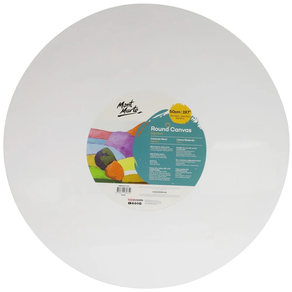 img Lienzo Canvas MontMarte Signature Panel Redondo 50cm 19.7" Tela de Algodon 380GSM Marco de Pino CMRD0050