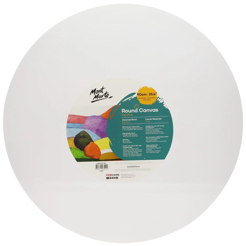 img Lienzo Canvas MontMarte Signature Panel Redondo 90cm 35.4" Tela de Algodon 380GSM Marco de Pino CMRD0090