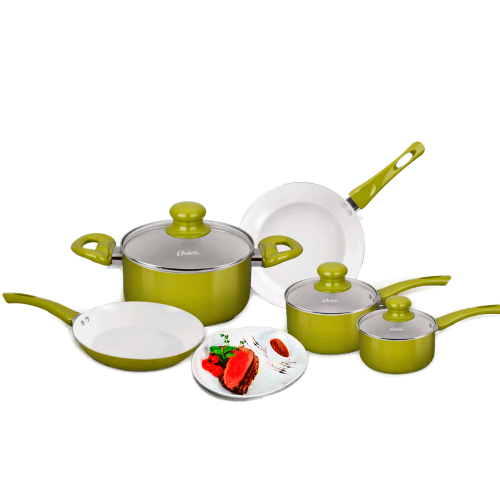 Set de Ollas Cerámica 8 Piezas Verde OS-19110