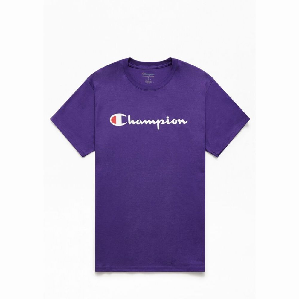 Polera Bordada Champion Heritage Script en Morado