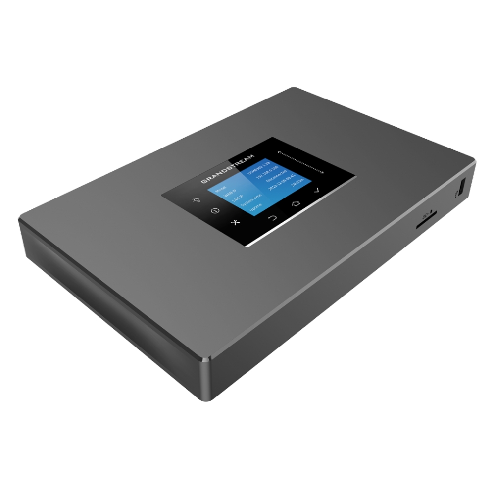 Central IP Grandstream 1 Troncal 1 Puerto FXO 1 Puerto FXS 500 Cuentas SIP 75 Llamadas Simultaneas 3 Puertos Ethernet Gigabit PoE+ UCM6301