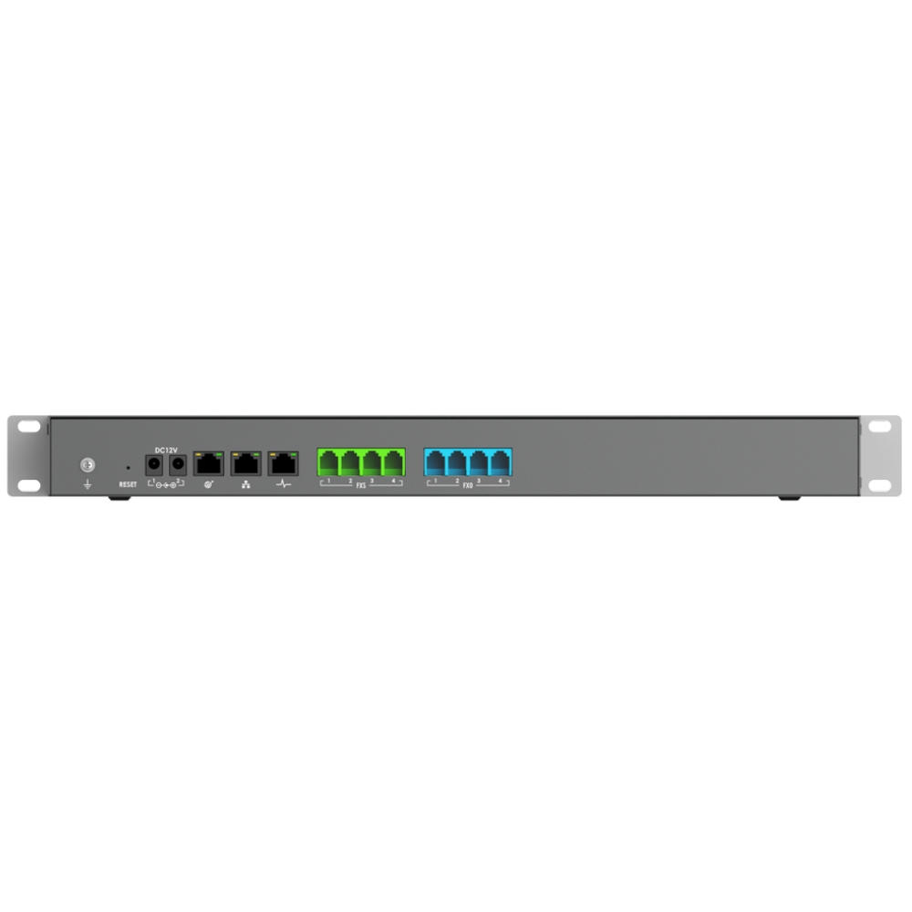 img Central IP Grandstream 4 Troncales 4 Puertos FXO 4 Puertos FXS 2000 Cuentas SIP 300 Llamadas Simultaneas 3 Puertos Ethernet Gigabit PoE NAT Soporta Alimentacion PoE UCM6304