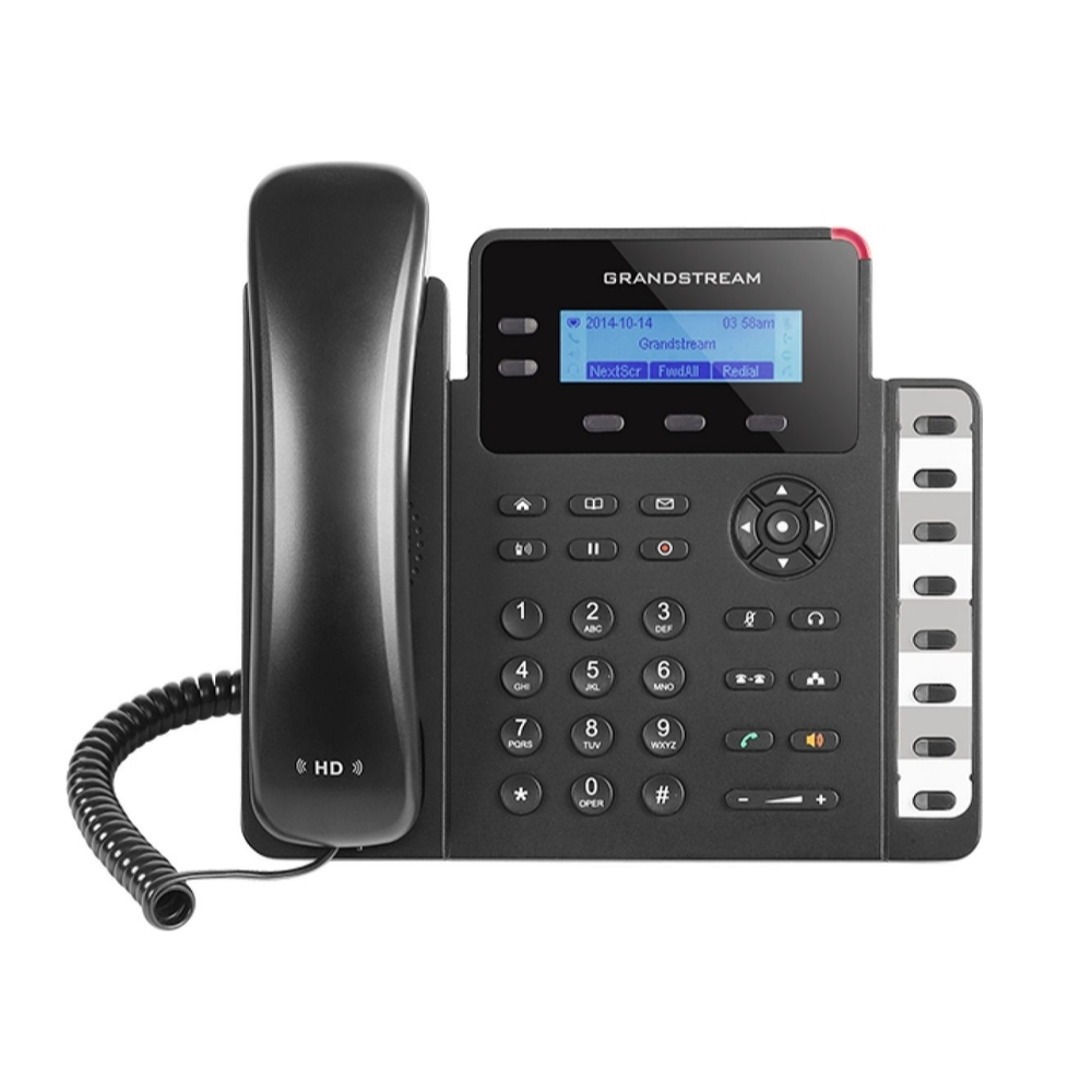 Telefono IP Grandstream 2 Lineas SIP 1 Puerto Ethernet Gigabit PoE 802.3AF Audio HD Bluetooth Conferencia 3 Vias Incluye Adaptador GXP1628