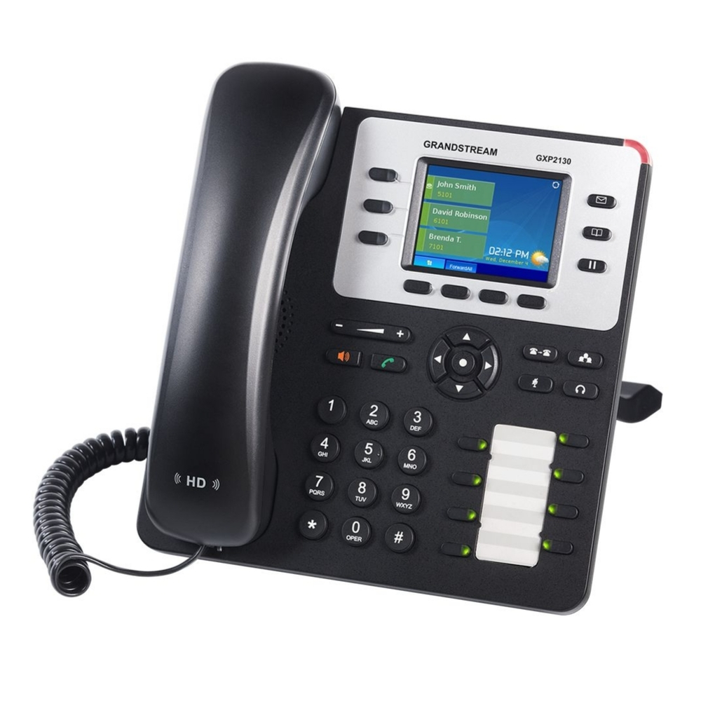 img Telefono IP Grandstream 3 Lineas SIP 2 Puertos Gigabit 802.3AF Pantalla LCD 2.8" Audio HD Conferencia 4 Vias Incluye Adaptador GXP2130