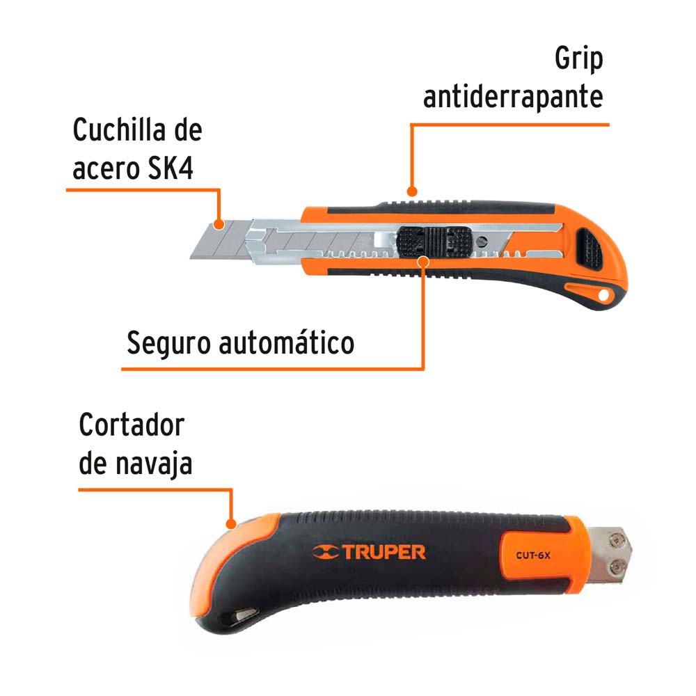 img Estilete Truper 18 mm Profesional con Alma Metálica y Grip