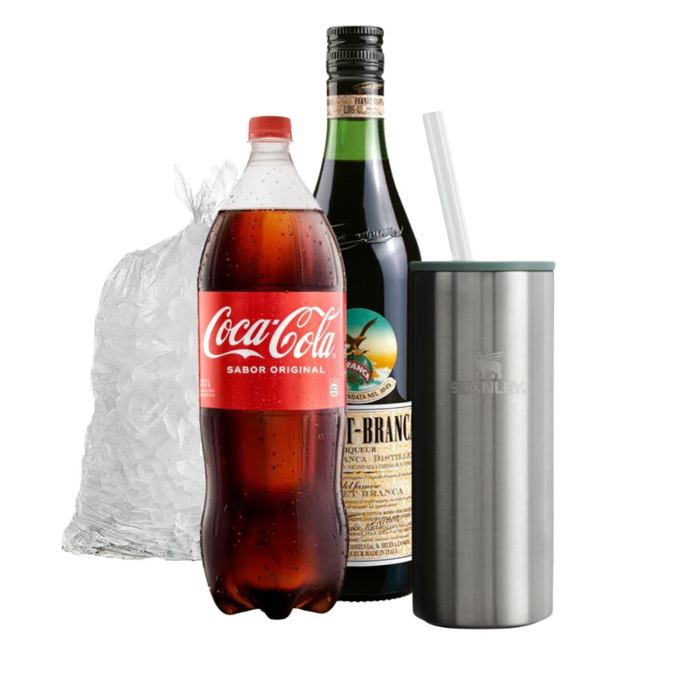 Combo Vaso Slim Stanley Can Cooler + Combo Fernet Branca de 750ml