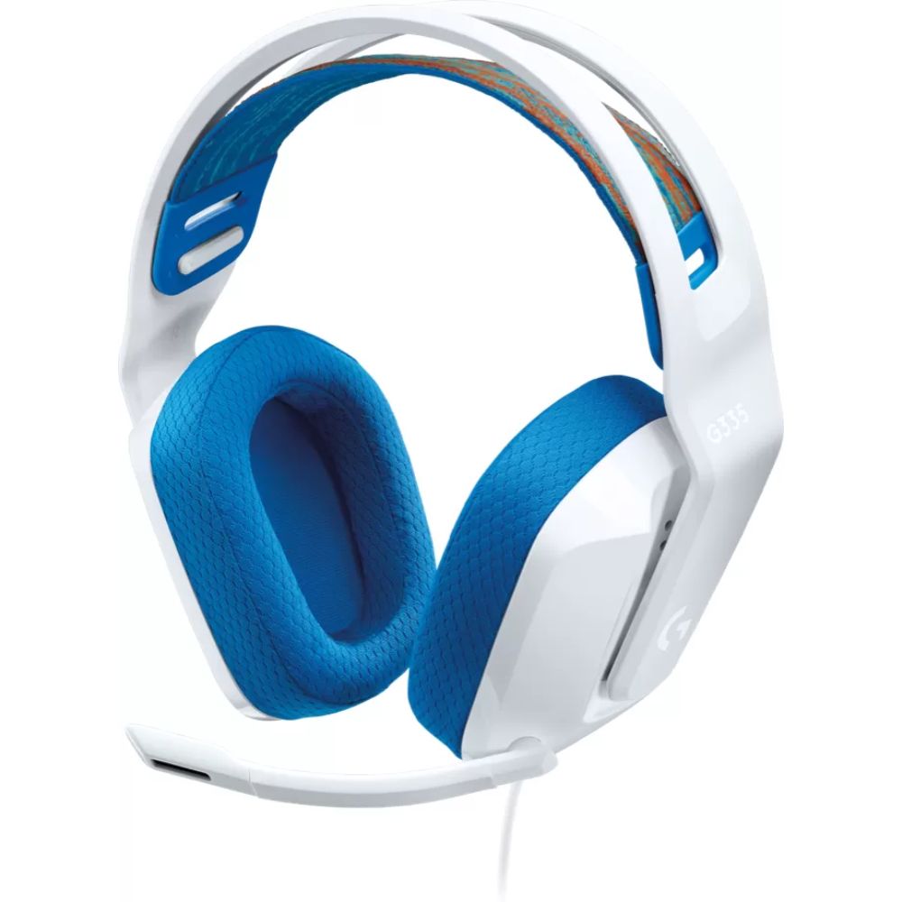 Audífonos Logitech G335 Color Blanco Con Azul